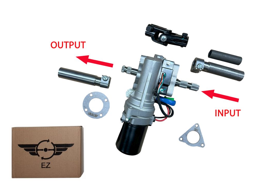 ステアリングシャフトの上にあるモーターが左向き（MD-BL）